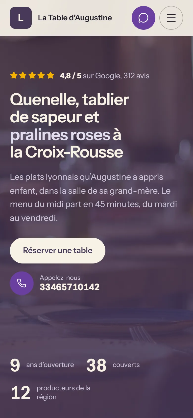 Le site d’un commerce créé par BeeVitrine, sur téléphone