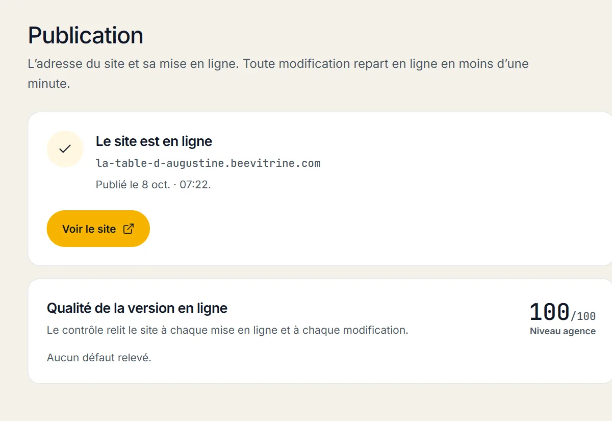 Le contrôle de qualité d’un site en ligne, avec sa note