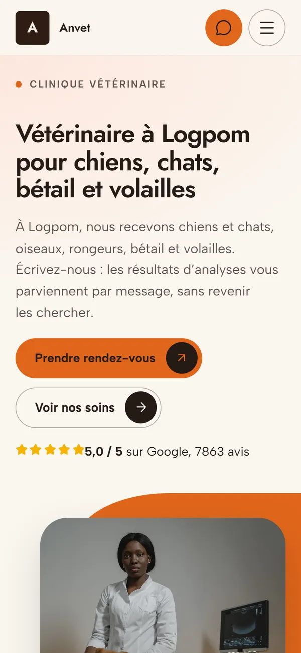 Le premier écran de Anvet sur téléphone