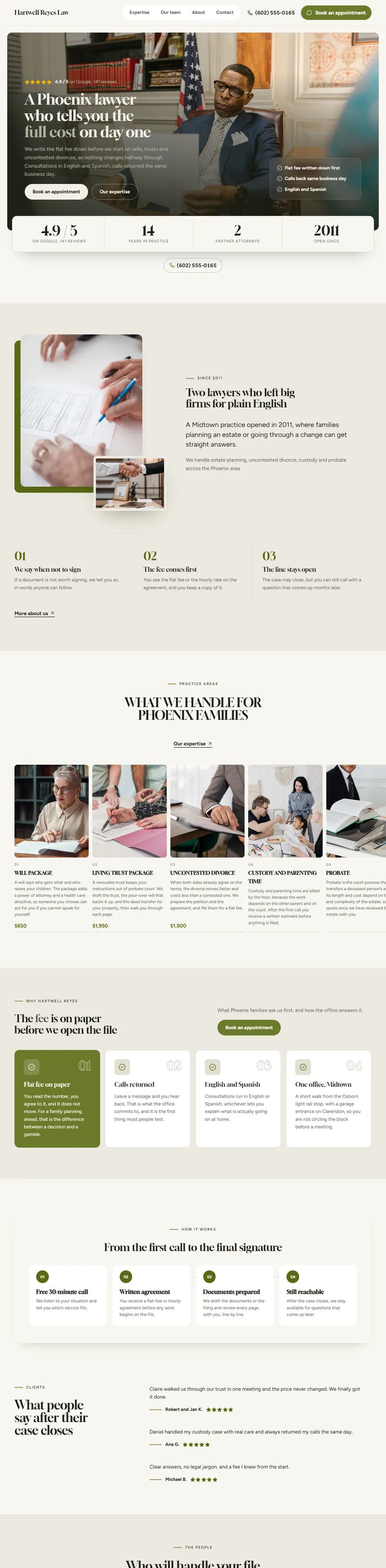 An example business site: Family law and estate planning attorneys